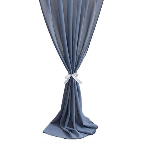 Chemin de table semi-transparent en mousseline, idéal pour les repas, les mariages, les fêtes, les banquets de Noël et la décoration de gâteaux. Bleu clair et gris, 154 pièces. (1/5)