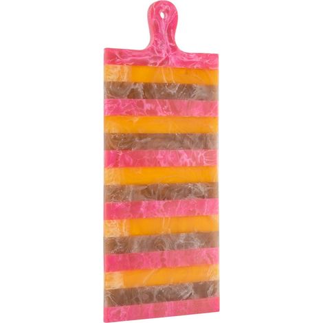 Plateau de service en résine colorée - rose et orange (1/5)