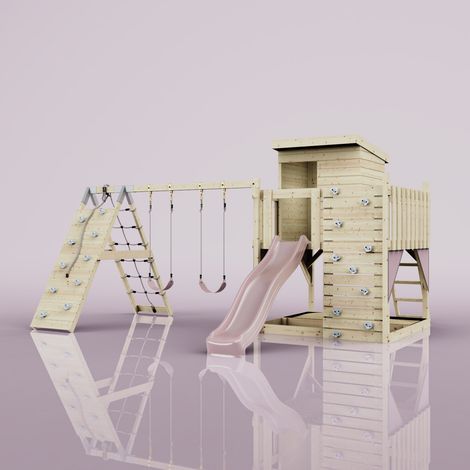 PolarPlay Tour de jeux Frida Rosa 414 x 468 cm Balançoire pour enfants