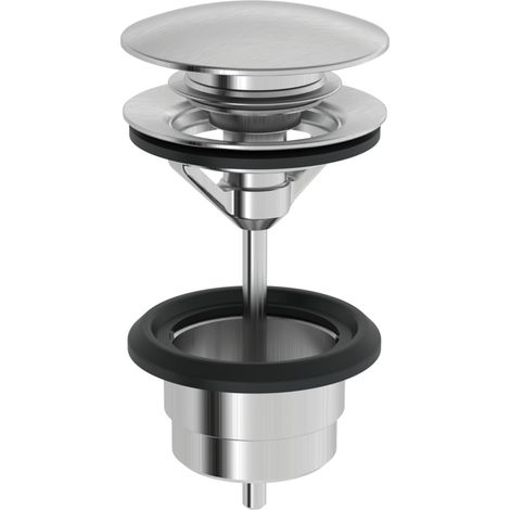 HANSA HA Ablaufgarnitur Push-Open HANSA 0764 - Stahl gebürstet, 0764010080 (1/2)