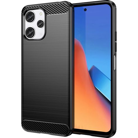 Flexible Schutzhülle mit Carbonmuster für Xiaomi Redmi 12, schwarz (1/5)