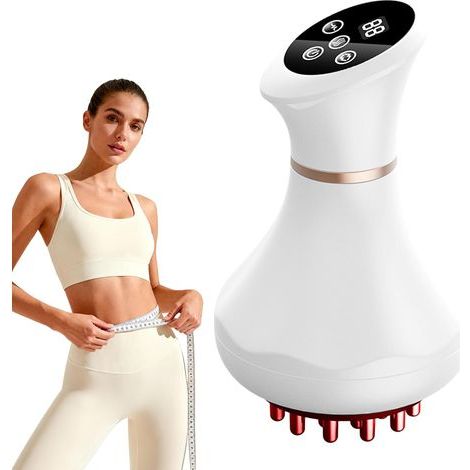 Das Massagegerät – ein Hilfsmittel zur Hautglättung – hilft, Dehnungsstreifen und Cellulite zu reduzieren. Es eignet sich für Beine, Arme und Bauch. (1/5)