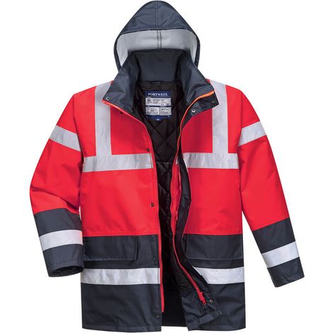 Parka de Alta Visibilidad Contrast Traffic / Rojo Marino / XL