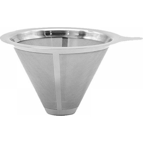 Filtre À Café En Acier Inoxydable - Filtre Conique Réutilisable Pour Drippers - Compatible Avec Grains Moulus Fins Ou Grossiers - 2 Tailles Disponibles (1/5)