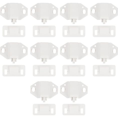 Lot de 10 loquets porte en plastique imitation bois (1/5)