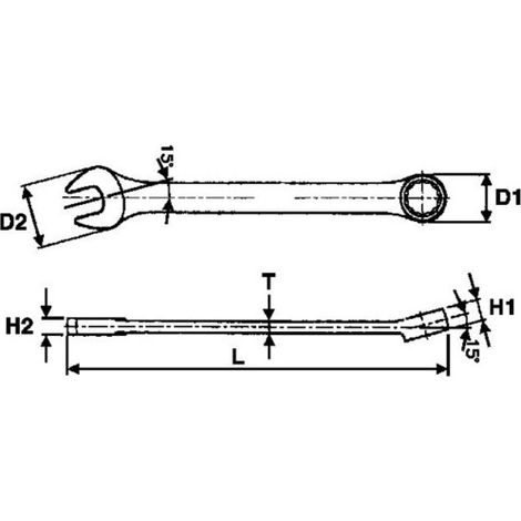 Llave combinada, 55mm  TENGTOOLS 6005055 (1/2)