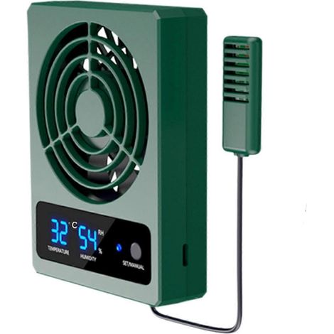 Reptilienventilator mit Feuchtigkeitssensor und Temperaturalarm, Luftentfeuchter für Terrarien und Reptiliengehege ℃ (1/5)