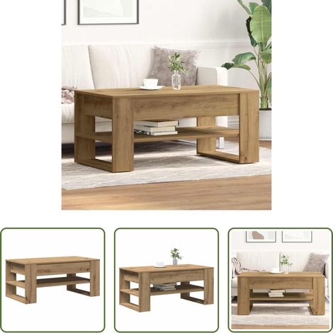 Wohnzimmer Tisch - Couchtisch Artisan-Eiche 102 x 55 x 45 cm Holzwerkstoff (1/5)