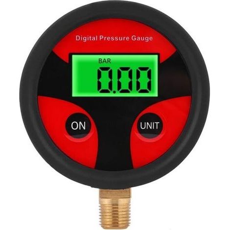 Manomètre Numérique de Pneu, Manomètre Jauge de Pression des Pneus de Voiture Digital LCD Jauge de Pression d'Air des Pneus LCD Numérique pour Voiture Camion Moto(Filetage : 1/8 NPT) (1/5)