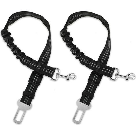 Lot de 2 Ceintures de Sécurité pour Chien – Longueur Réglable 47-70 cm, Bande Élastique, Bandes Réfléchissantes (1/5)