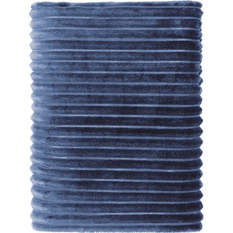 Plaid polaire cocooning 150x200 bleu foncé