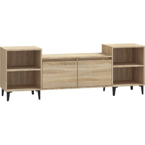 Mobile TV multimediale scaffale per televisione televisore buffet sala da pranzo soggiorno camera da letto rovere Sonoma 160 x 35 x 55 cm derivati del legno marrone 020027504