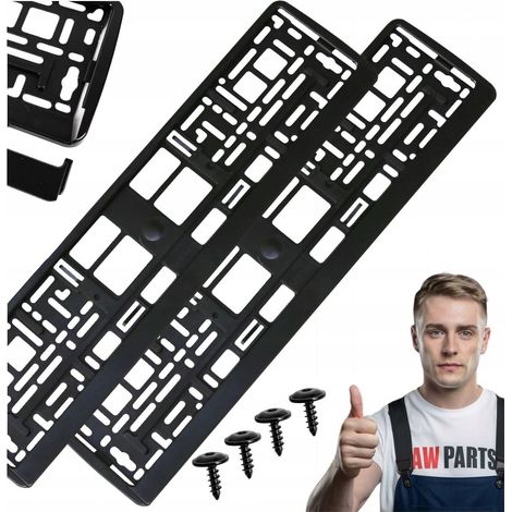 Universal-Kennzeichenhalter, schwarzer Rahmen mit 20-mm-Streifen-Set (1/5)