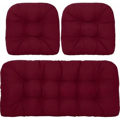Wicker Chair Cushion Set, 1 Sofa Cushion and 2 U-Shaped Cushions, Soft for Outdoor Bench, U-Shaped Seat Cushions for Patio, Sofas and Armchairs, Table and (1/5)