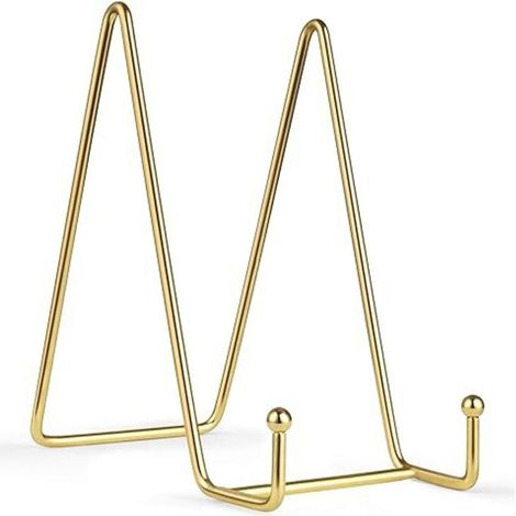 2er-Pack, 15,2 cm Tellerständer zur Präsentation, verbesserte goldene Staffelei aus Eisen, Foto-Rahmenhalter, Metallständer für Fotos, dekorative Teller, Tablets und Kunst (1/5)