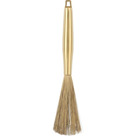 Brosse de nettoyage en acier inoxydable 304 avec manche et trou de suspension pour la vaisselle, les casseroles, les poêles et l'évier (couleur or). (1/5)