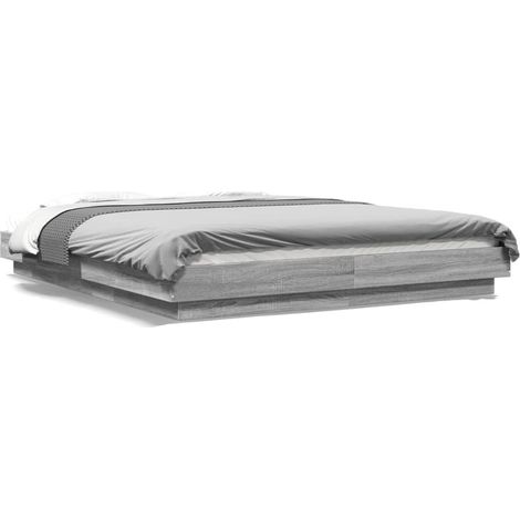Cadre de lit sonoma gris 150x200 bois d'ingénierie (1/5)