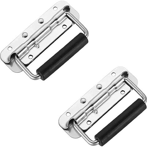 Silver Box Handles, Silver Transport Handle, Metal Carry Handle with Spring for Speaker Boxes, Tool Box (1/5)