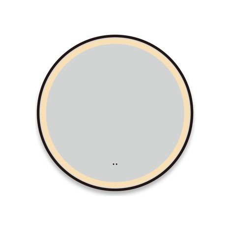 FugaFlow Eccelente Arredo Miroir avec éclairage rond diamètre 60cm avec éclairage LED intégré avec chauffe miroir et interrupteur infrarouge Noir mat (1/4)