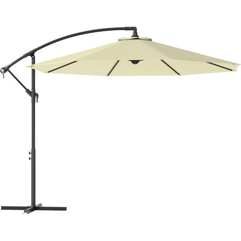 Ombrellone da Giardino 300x250 cm a Braccio Inclinabile con Manovella in Metallo e Poliestere Beige (1/5)