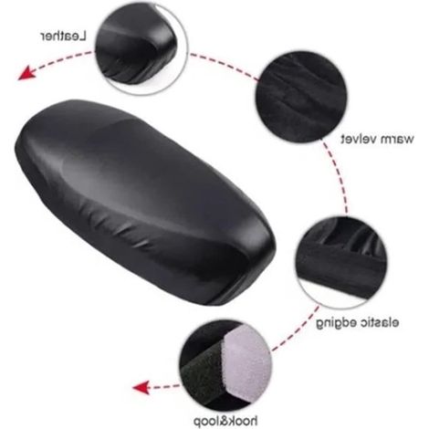 VT Goods，Funda para asiento de motocicleta，Funda de cojín de asiento de cuero sintético PU，Impermeable，Perfecta para motocicletas (1/5)