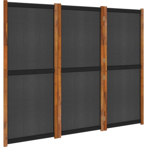 Cloison de séparation 3 panneaux Noir 210x180 cm (1/5)