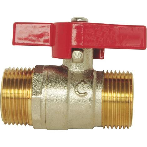 6-Minute 1-Inch Copper Ball Valve, External Thread Faucet Water Switch, Two-Part Double External Thread Ball Valve, Thick Copper Valve (1/4)
