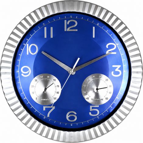 Horloge murale ronde silencieuse moderne bleue bleu 2 kg – Livraison gratuite