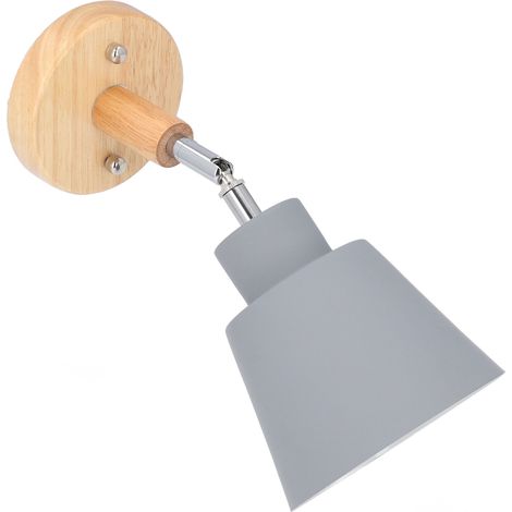 Moderne minimalistische Wandleuchte, hölzerne Macaron-Nachttischlampe mit Schalter, nordisches Dekor (Leuchtmittel nicht enthalten, 100-240 V, grau, EU-Stecker) (1/5)