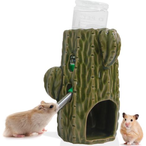 Lot 1 bouteille d'eau cactus 2 en 1 verticale abreuvoir pour hamster