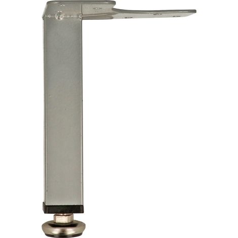 Piede quadro in metallo con flangia triangolare - Ø 25 - H.100 mm. - alluminio