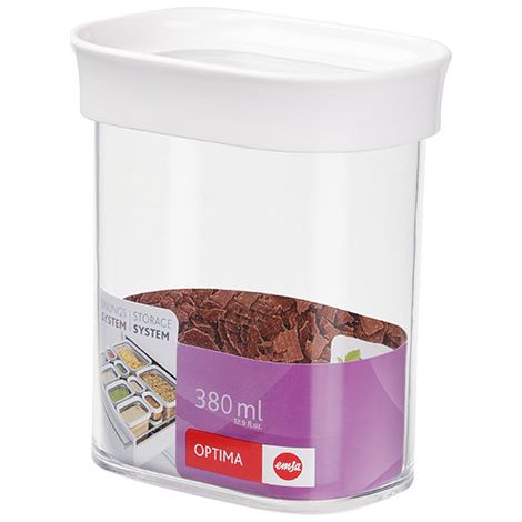 EMSA 513555 recipiente de almacenar comida Rectangular Caja 0,38 L Transparente, Blanco