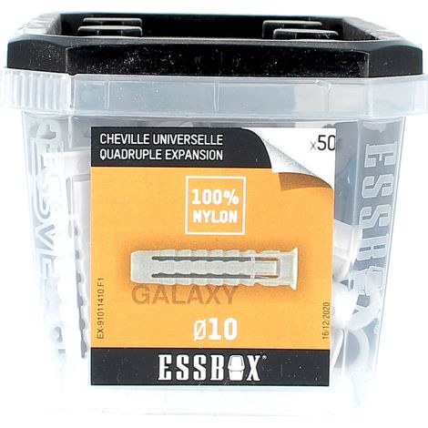 ESSBOX de 50 Chevilles Nylon Quadruple Expansion Galaxy 10 (1/2)
