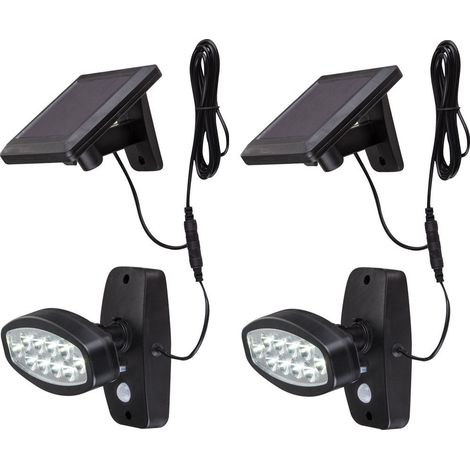 Spot solaire extérieur étanche 10 LED – Lampe d'ambiance avec capteur – Éclairage allée jardin,2 pièces