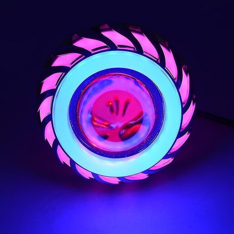 Phare avant de moto 12 V avec projecteur LED, effet yeux d'ange et de démon, 30 W, 1200 lm