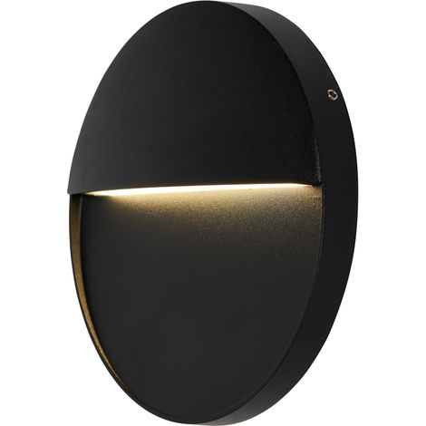 Litecraft Rafi Wall Light Outdoor Round 16cm 3W Integrated LED Fitting - Black (1/5)