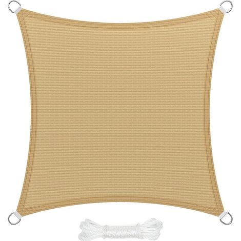 SATURNIA Tenda a vela da giardino quadrata 3,6x3,6 metri Beige
