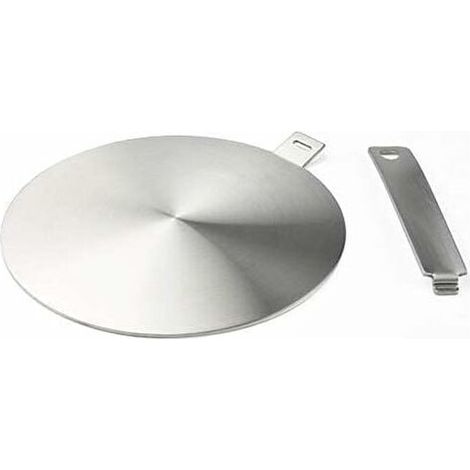 Adaptateur à induction, disque convertisseur pour plaque de cuisson à induction, plaque de diffusion de chaleur avec poignée et base séparables 20 cm (1/4)