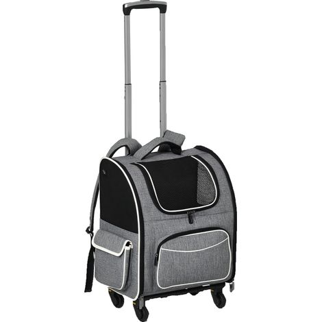 Pawhut – Sac de transport pour chien 43x33x51.5cm – Tissu oxford 300D – Charge max. 10kg – Poignée télescopique réglable