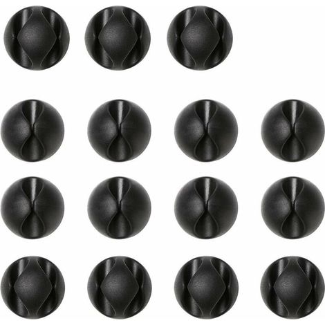 15pcs Clips Câble, Rangements de câbles et serre-câbles, Maintient et Cache-câbles pour Fils Electriques, Câbles de Charge, Chargeurs de Téléphones Cellulaires, Câbles Audio (1/5)