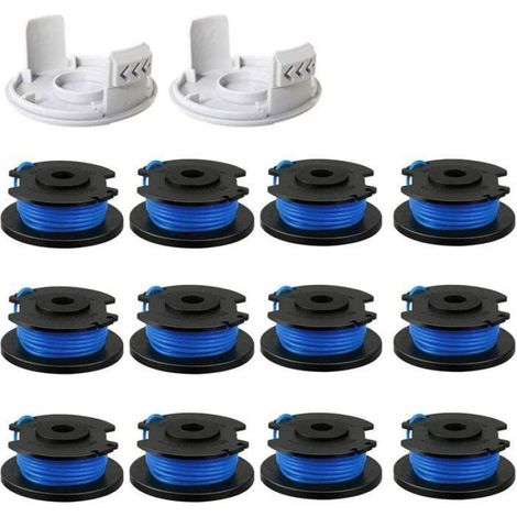 Bobine De Fil De Rechange - Pour Coupe-Bordure Sans Fil - Compatible Ryobi One+ 18 V 24 V 40 V - Diamètre 1,65 Mm - Longueur 3,35 M - Bleu - 12 Pièces (1/5)