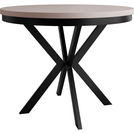 Mesa Oswego 156, Cachemira + Negro, 76x0x0cm, Alargamiento, Aglomerado laminado, Metal (1/4)