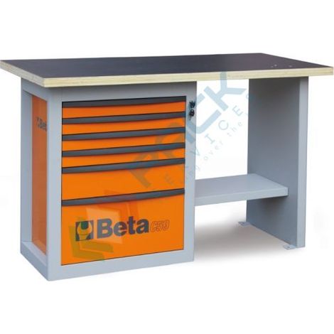Beta C59C Banco da lavoro Endurance corto con cassettiera - Arancione (1/2)