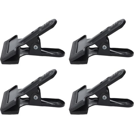Pinces à Ressort en Métal Largeur Large pour Photographie, Fixation Robuste Antidérapante avec Couverture Protectrice, 4 Pièces en Acier Carbone pour Toiles de Fond et Travail du B (1/4)