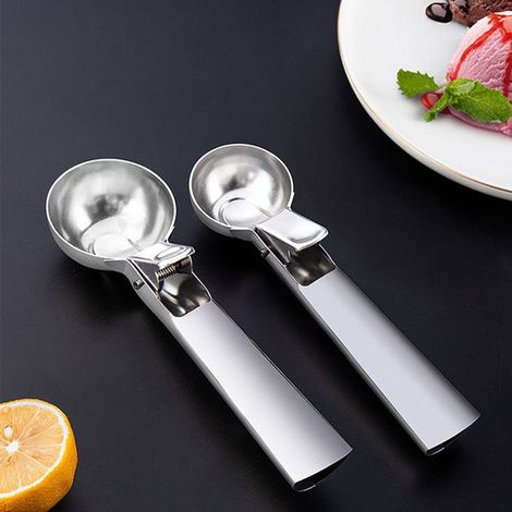 Cuillère à glace 3 pièces - Acier inoxydable - Ustensiles de cuisine - Cuillère multifonctionnelle - Facile à utiliser - Argent (1/5)