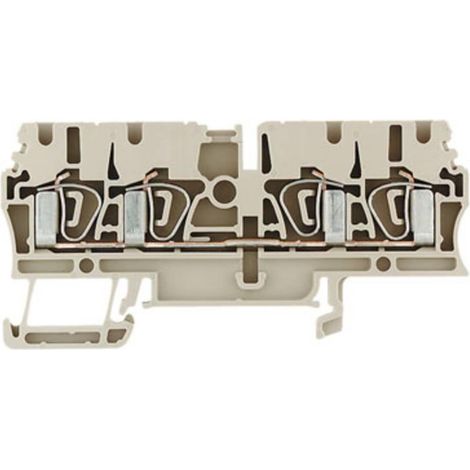 Weidmüller ZDU 2.5/4AN bloque de conexión beige para carril DIN