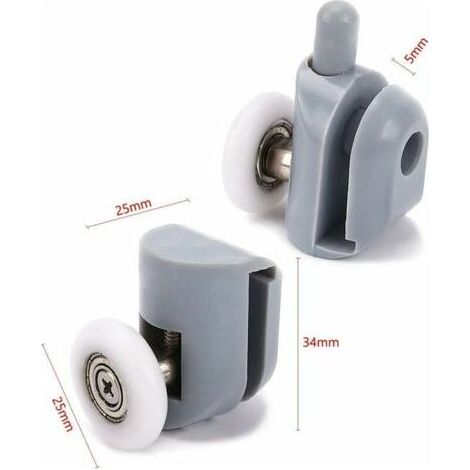Roulettes pour Porte de Douche 8 pièces Galets de porte de douche Roulette Porte Coulissante Douche Roulettes Cabine de Douche pour Porte Douche Salle de Bain 25 mm (1/5)