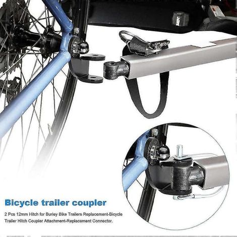 Ecleanfy - Lot de 2 barres de remorquage de 12 mm compatibles avec les remorques à vélo Burley - Support de fixation pour barre de remorquage de remorque à vélo - Pièce de rechange (1/4)