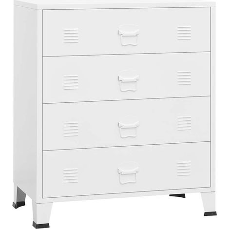 Maison Exclusive - Armoire à tiroirs industrielle Blanc 78x40x93 cm Métal (1/5)