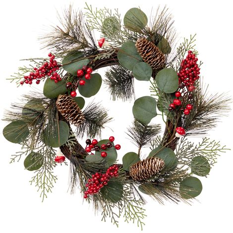Weihnachtskranz mit Eukalyptusblättern und Pilzen, Ø 44 cm (1/2)